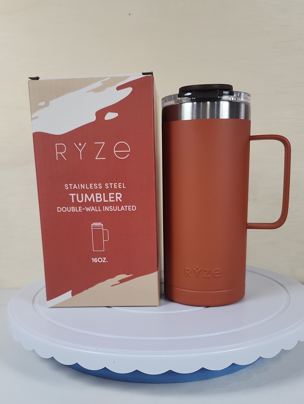 Ryze Stainless Steel Travel Tumbler with Handle - Rust
